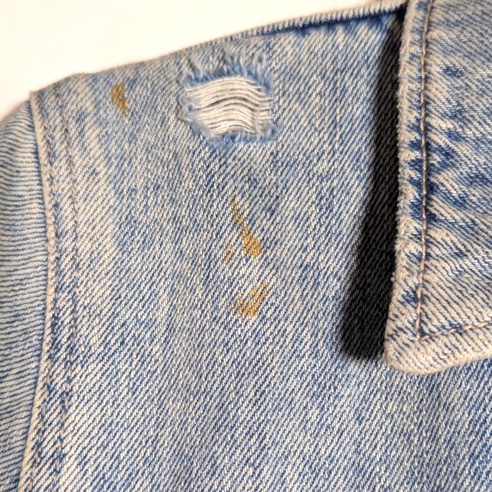 Old Navy Distressed Blue Denim Jacket S - Picture 4 of 4